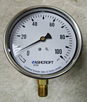 101008a026 Ashcroft 1/4 Inch Npt Ss Pressure Gauge 0-100 Psi 100#
