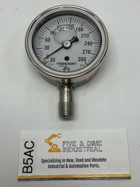 10413218-1 Ashcroft Duralife 2-1/2 Inch Gauge 316 Tube/socket 1/4 Npt -30 To 300