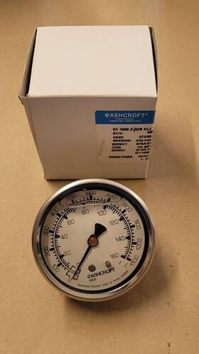 1008 Ashcroft 160#-bce 63 A 02b Xlj Glycerine Filled Pressure Gauge 160 Psi 1/4 Inch