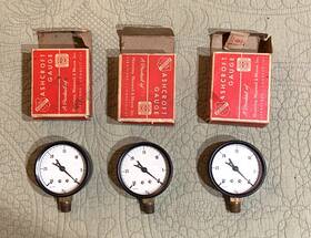 1002 Ashcroft 2-1/2 -1002 3 Vacuum Gauges # Inch Case 1/4 Npt Lower 0-30 Hg.vac