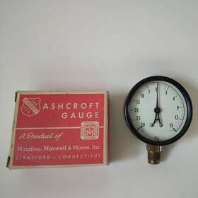 2-1004 Ashcroft 2 1/2-1004 Vintage Guage With Original Box-size 2-1/2 Inch -15 Psi-1/4 Conn