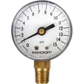 20w1005ph02l15 Ashcroft 20w1005ph02l15# Industrial Pressure Gauge To 15 Psi 2 In Dial 1/4