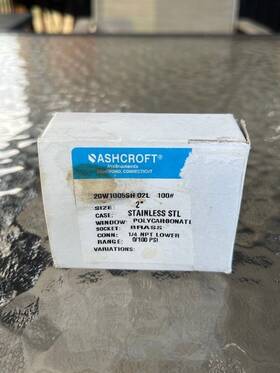 20w1005sh02l100 Ashcroft 20w1005sh02l100# 2 Inch 100 Psi Pressure Gauge 1/4 Npt 20w 1005 Sh 02l 100#