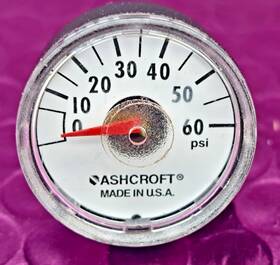 23-ddg-01b-60 Ashcroft Mini Pressure Gauge 0-60psi / 3/4 Inch Face 1/8 Npt