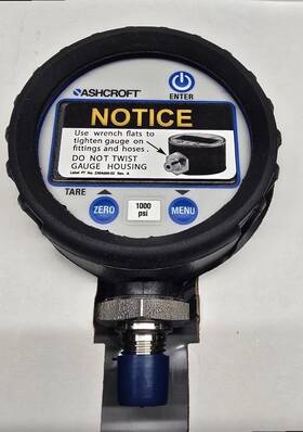 238a496-02 Ashcroft Digital Air Pressure Gauge 1000 Psi Bottom Mount