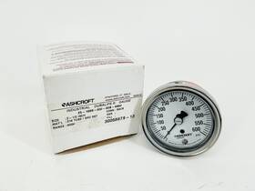 25-1009-aw-02b-600 Ashcroft 25-1009-aw-02b-600# New Pressure Gauge 2-1/2 Inch 0-600psi 316 Tube