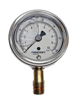 25-1009-awl-02l-10br Ashcroft Glycerin Filled 2-1/2 Inch Gauge 316 Tube