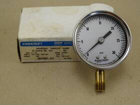25-1009aw-02l-xlj-30 Ashcroft 25-1009aw-02l-xlj-30# 2.5 Inch Duralife Gauge 0-30 Psi 1/4 Npt