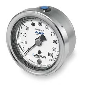 251009sw02bx6b100 Ashcroft Industrial Pressure Gauge To 100 Psi 2 1/2 In