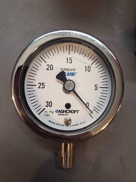251009sw02l30 Ashcroft 251009sw02l30/0imvxllsg Industrial Duralife Gauge Plus Performance 30 Inch Hg Vac