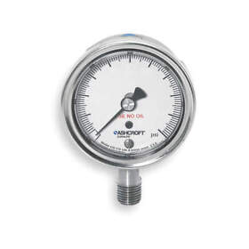 251009sw02lx6b15 Ashcroft Pressure Gauge 0 To 15 Psi 2-1/2in 1/4in