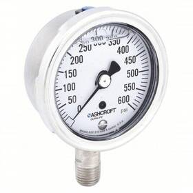 251009swl02l600 Ashcroft 251009swl02l600# Industrial Pressure Gauge To 600 Psi 1/4 In Mnpt