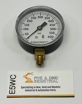 25w1005-600 Ashcroft 2-1/2ftft 600 Psi Gauge 1/8ftft Npt Brass Lower