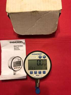 302084sd02l160 Ashcroft 302084sd02l160# Digital Pressure Gauge 0-160 Psi .25% Test