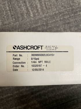 302089sd02lxc415 Ashcroft Digital Test Gauge 0.05% Accuracy 15 Psi
