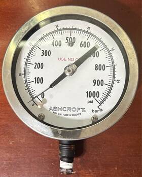 35-1009-aw-02b-200 Ashcroft 35-1009-aw-02b-200# Vintage Pressure Gauge 4-1/2in 0-1000psi 70 Bar - Free Ship
