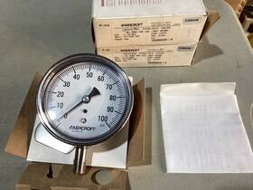 35-1009-sw-02l-100 Ashcroft 35-1009-sw-02l-100#-xc4nh Industrial Gauge 35-1009-sw-02l-100# 3-1/2 Inch Ss 316 Tube 0-100psi Qty 2