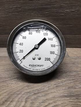 Ashcroft 35-1009swl-02b-200 3.5 Inch Pressure Gauge 0-200 Psi Glycerin Filled 35-1009swl-02b 1/4 Npt