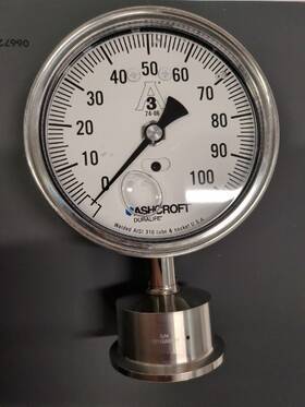 35-1032-sl-15l-100 Ashcroft 35-1032-sl-15l-100# Sanitary Pressure Gauge 316 Ss 3-1/2 Inch Glycerin