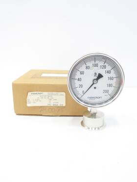 35-1032-sl-15l-200 Ashcroft Sanitary Pressure Gauge 3-1/2in 0-200psi