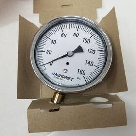 351009aw02l160 Ashcroft 351009aw02l160# Industrial Pressure Gauge Corrosion Resistant To 160 Psi 3.5 Inch Dial Bottom