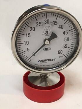 351032s-0-20-l-0-60 Ashcroft Diaphragm Pressure Gauge 0-60 Psi Grade 3a 3-1/2 Inch Dial 2 Sanitary