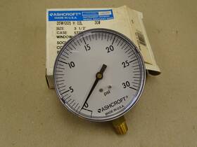 35w1005h-02l-30 Ashcroft 35w1005h-02l-30# 3.5 Inch Pressure Gauge 30 Psi 1/4 Npt