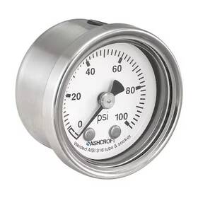 401008sl01b100 Ashcroft 401008sl01b100# Pressure Gauge To 100 Psi 1 1/2 In Dial 1/8
