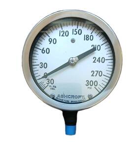 A-02l-30 Ashcroft 45-1009 0-300 Pressure Service Gauge Imv Psi 4.5 Inch Face 1/4