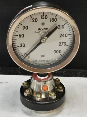 45-1009-s-04-l-xll Ashcroft 1009 Pressure Gauge 4.5 Inch Ft 0/300 Psi /c1215 100 Series Diaphragm Seal