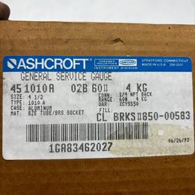 45-1010-a-02b-60 Ashcroft Pressure Gauge 0-60psi 4-1/2 Inch Dial General Service