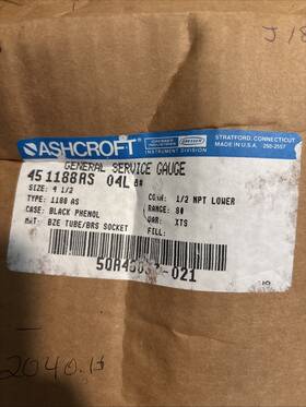 45-1188as-04l-8 Ashcroft 45-1188as-04l-8# 0-220in-h20 Pressure Gauge 4-1/2in 1/2in