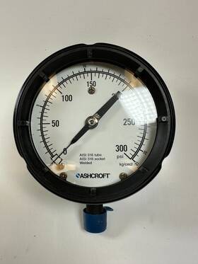 45-1220-s-04l-300 Ashcroft 45-1220-s-04l-300#/ksc General Service Gauge 4 1/2 Inch 316 Tube/skt - Nos