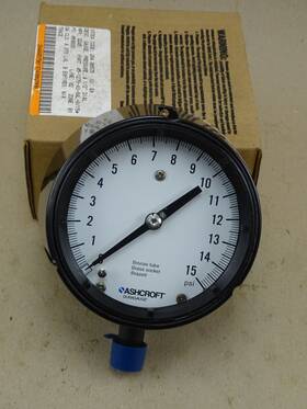 45-1279-as-04l-15 Ashcroft Duragauge Pressure Gauge 0-15psi 4.5 Inch