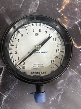 45-1279-ssl-04l-160kp Ashcroft Duragauge Pressure Gauge 4-1/2 Inch 0-160kpa Filled
