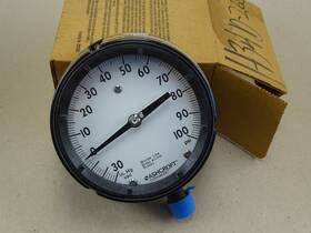 45-1279as-04l-30imv Ashcroft 45-1279as-04l-30imv&100# 4.5 Inch Duragauge 30 Hg Vac-100 Psi Gauge 1/2