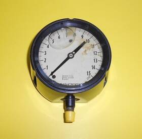 45-1279ss-02l-15 Ashcroft Nos Pressure Gauge 0-15 Psi 4 1/2 Inch Glycerin Filled