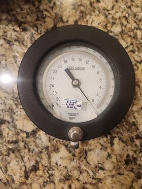 451082a02l Ashcroft Temperature Compensated Test Gauge 0-30 Inhg Vacuum Grade 3a 0.25% Fs