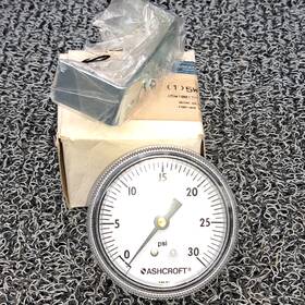 586-04 Ashcroft 5wj33 Panel Mount Gauge 2-1/2 Inch 0-30psi 1/4 Npt / 25w10