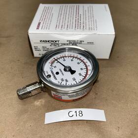 63-1008-s-02l-30imv Ashcroft 63-1008-s-02l-30imv&150#-xr5 63-1008-s-02l-30imv&150# Ammonia Gauge 30 Inch Hg-150 Psi Ss 1/4 Npt