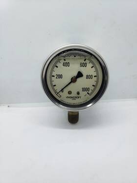 Ashcroft 63-1008al-02l-1000ps 0-1000 Psi Pressure Gauge 2-1/2 Inch 1/4 Npt Nib