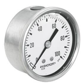 631008sl02c160 Ashcroft 631008sl02c160# Liquid Filled Pressure Gauge 2.5 Inch Dial Center Back