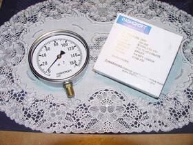 1008 Ashcroft 662876210596 10 A 02l 160# 0-160 Psig 100mm Stainless Steel 1/4 Npt Lower New