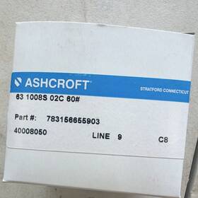 Ashcroft 783156655903 Pressure Gauge 60 Psi 1/4 In Back Mount
