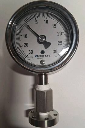 1009 Ashcroft 8928 Duralife Type Stainless Steel Dual Pressure Guage With Flange Fitting