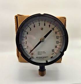 Q-4802 Ashcroft Nos Duragauge Glycerine Filled Pressure Gauge 0-15 Psi 1/2 Inch Npt