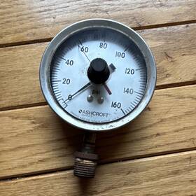 Ashcroft W100b Air Pressure Gauge 0-160 Psi 2in Face 1/4in Conn Bottom Mount
