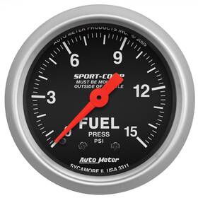 Auto Meter 046074033117 3311 Sport-comp Mechanical Fuel Pressure Gauge 2-1/16 Inch 52.4mm
