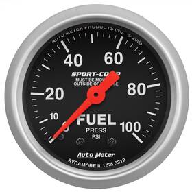 Auto Meter 046074033124 3312 Sport-comp Mechanical Fuel Pressure Gauge 2-1/16 Inch 52.4mm