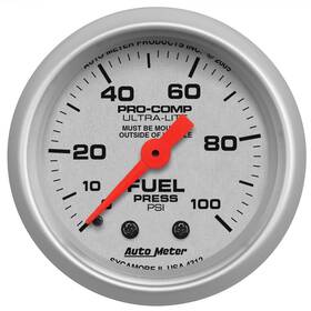 Auto Meter 046074043123 4312 Ultra-lite Mechanical Fuel Pressure Gauge Regular 2-1/16 Inch 52.4mm